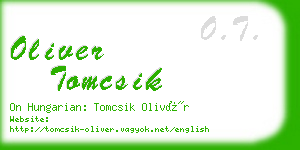 oliver tomcsik business card